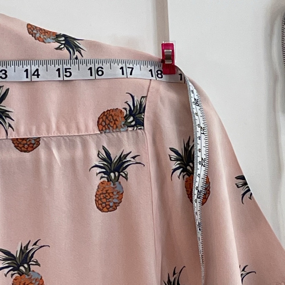 Cactus Man Ricky Singh Mens Large Cotton Short Sleeve Shirt Pineapple Pink Aloha - Picture 8 of 13